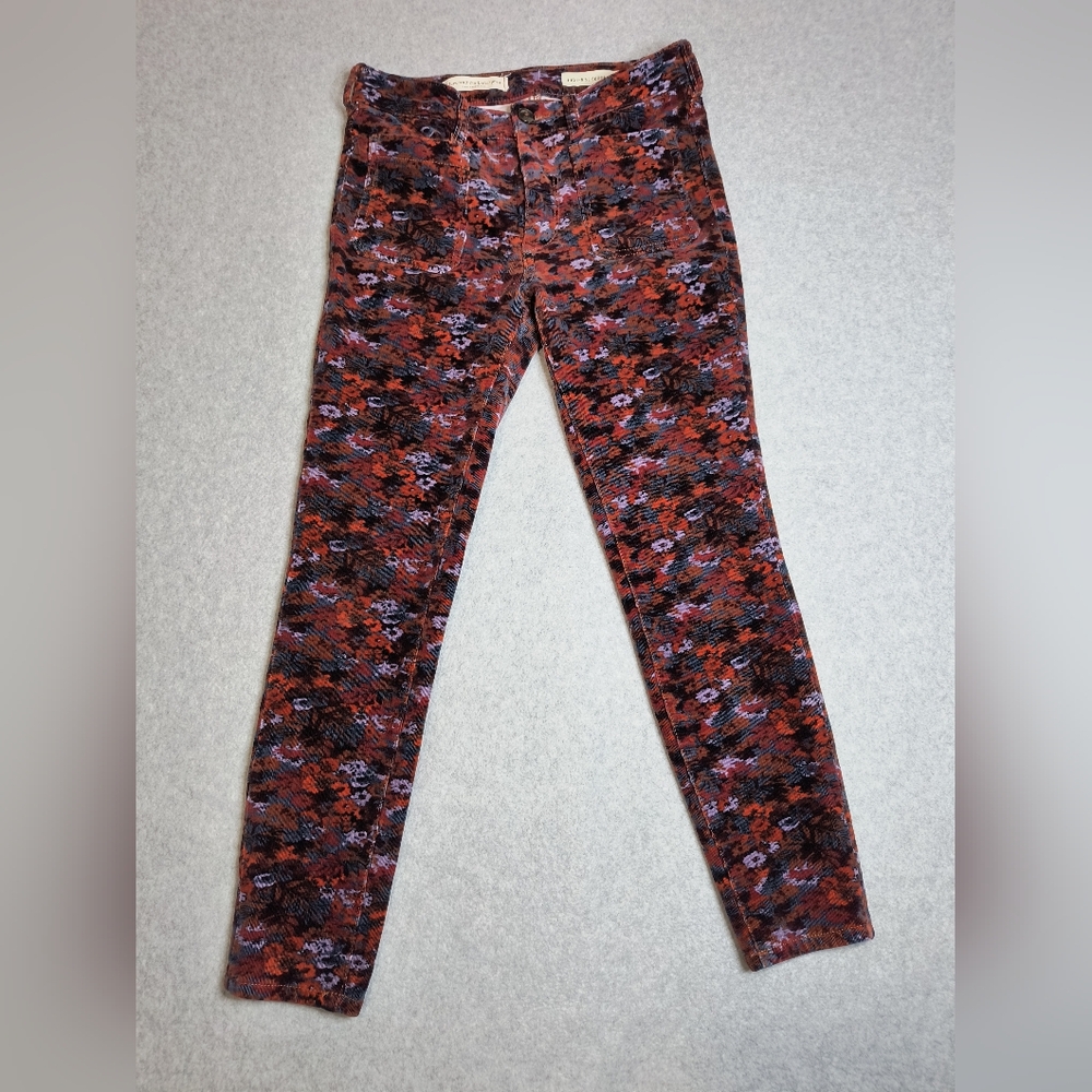 Anthropologie Pilcro & The Letterpress Corduroy Floral Jeans Women's - Picture 2 of 13